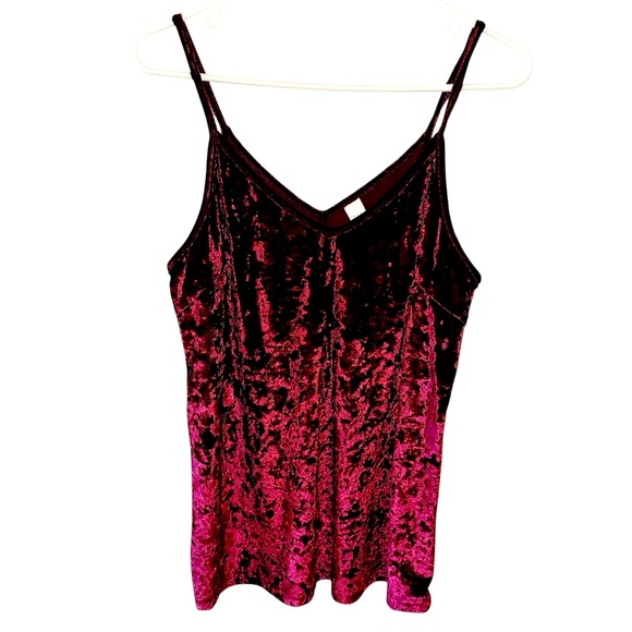 Tops - Crushed Velvet Spaghetti Strap Tank Top Fairygrunge Goth Halloween Sz XL